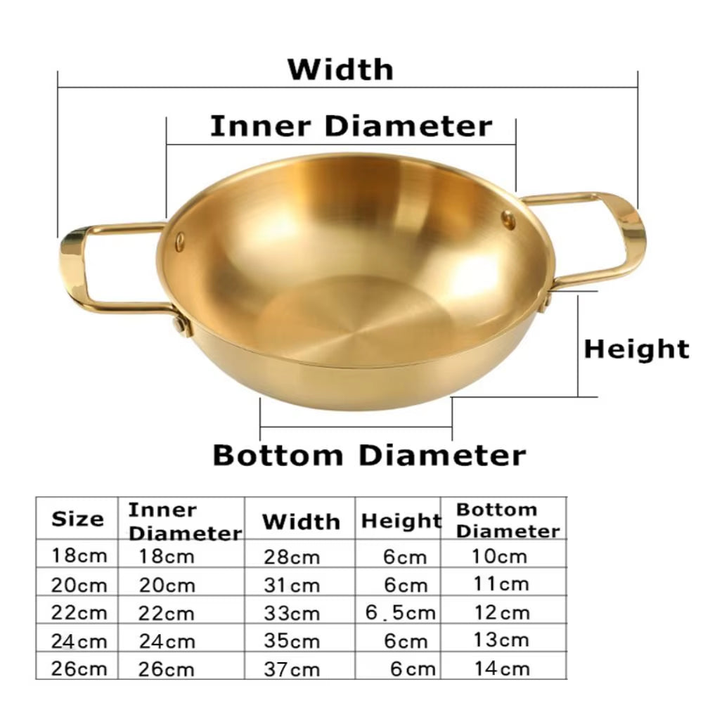 Stainless Steel Saucepan Dry Pots Home Cooking Seafood Rice Pot Paella Pan Picnic Snack Plates Cookware with Handle for Kitchen