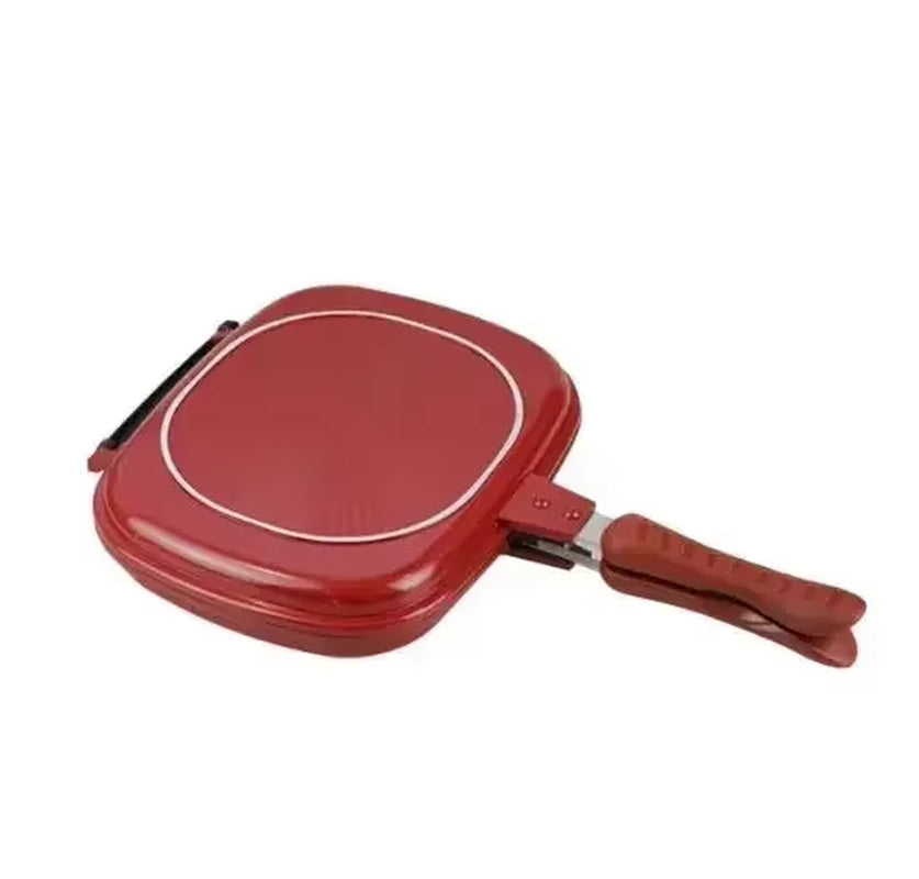 28/32Cm Double Side Grill Fry Pan Cookware Stainless Steel Double Face Pan Steak Fry Pan Kitchen Accessories Cooking Tool