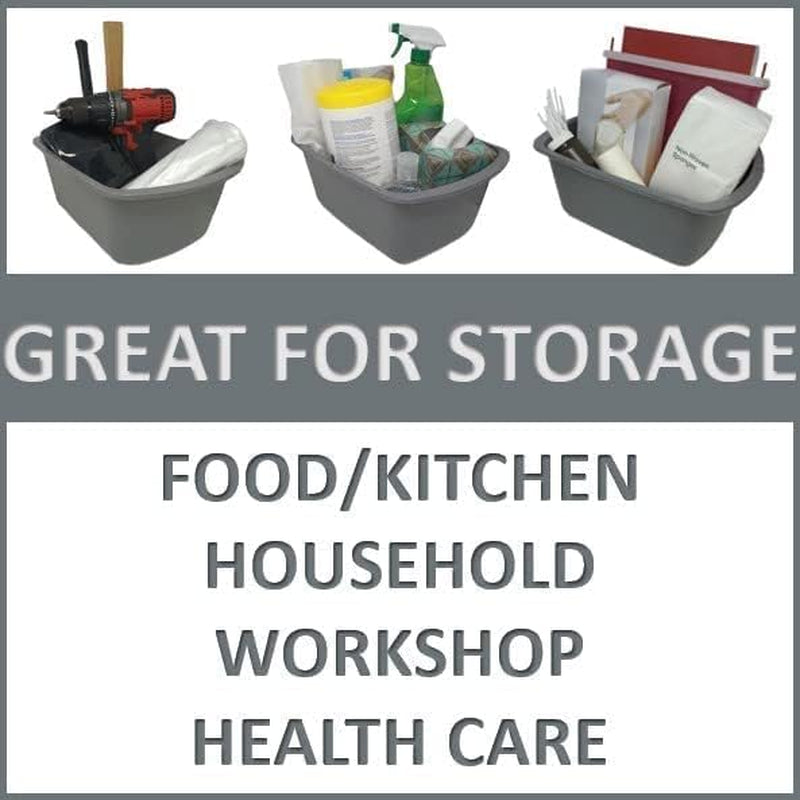 Wash Basins Rectangular Plastic Hospital Bedside Soaking Tub [5 Pack]