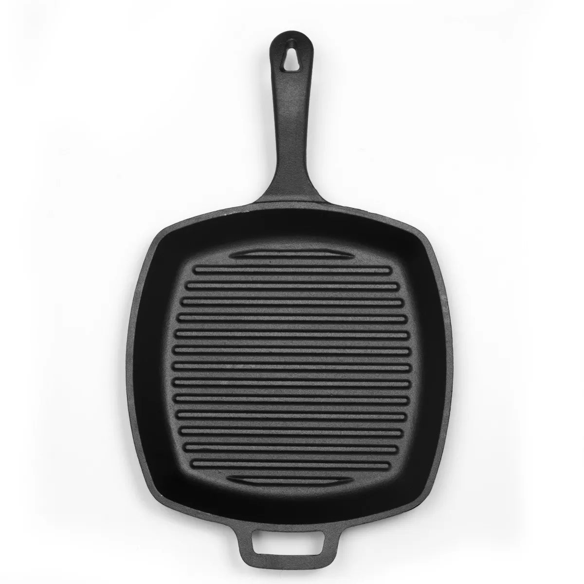 COMMERCIAL CHEF Pre-Seasoned Cast Iron Square Grill Pan 10.5" for Searing, Black
