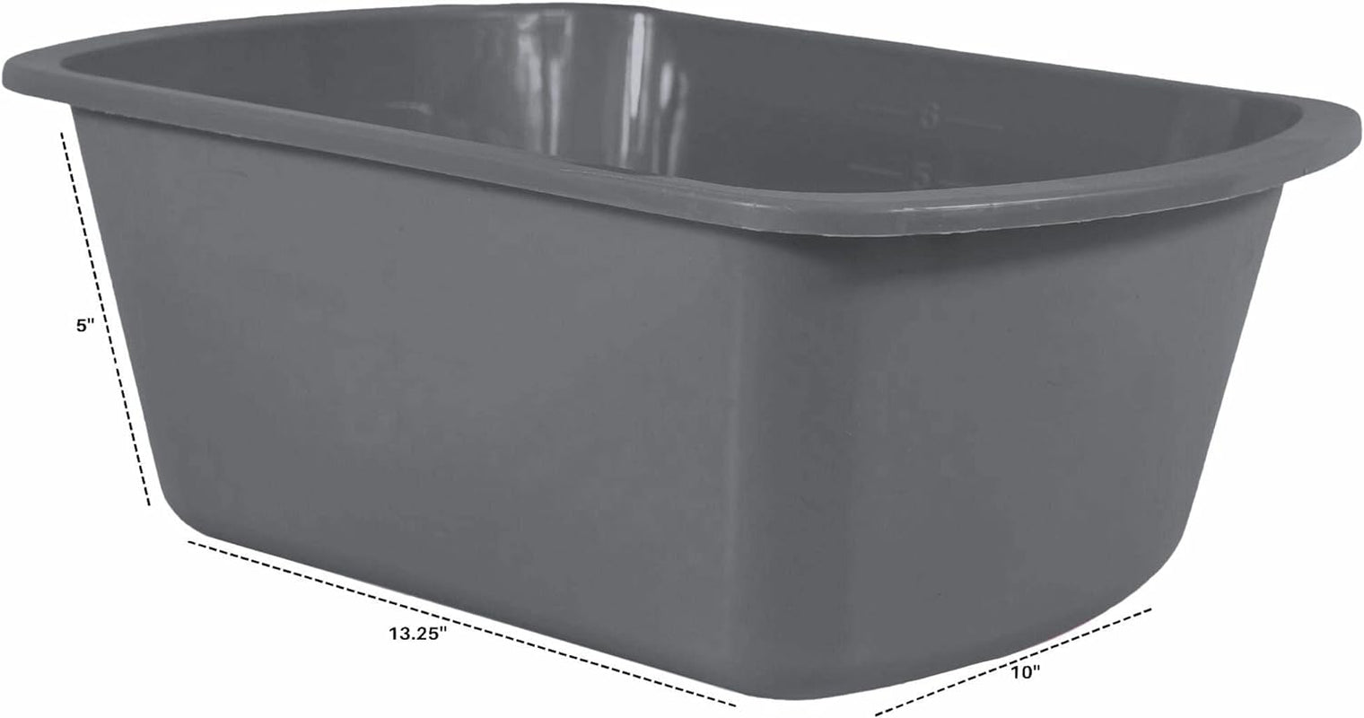 Wash Basins Rectangular Plastic Hospital Bedside Soaking Tub [5 Pack]