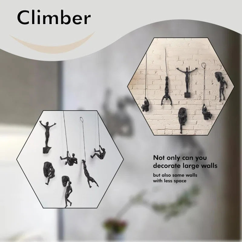 Resin Sculpture Left Hand Climbing Man Wall Sculpture Creative Hand-Finished Wall Art