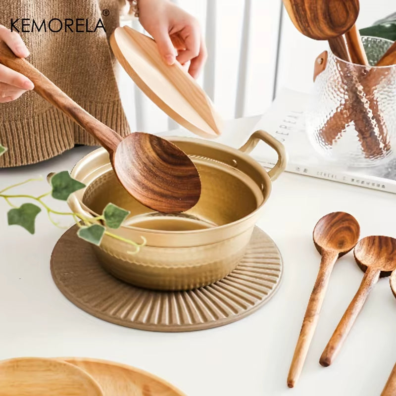 Thai Wooden Non-Stick Spatula Coffee Spoon Cooking Wood Kitchen Cookware Supplies Kitchen Tool Set