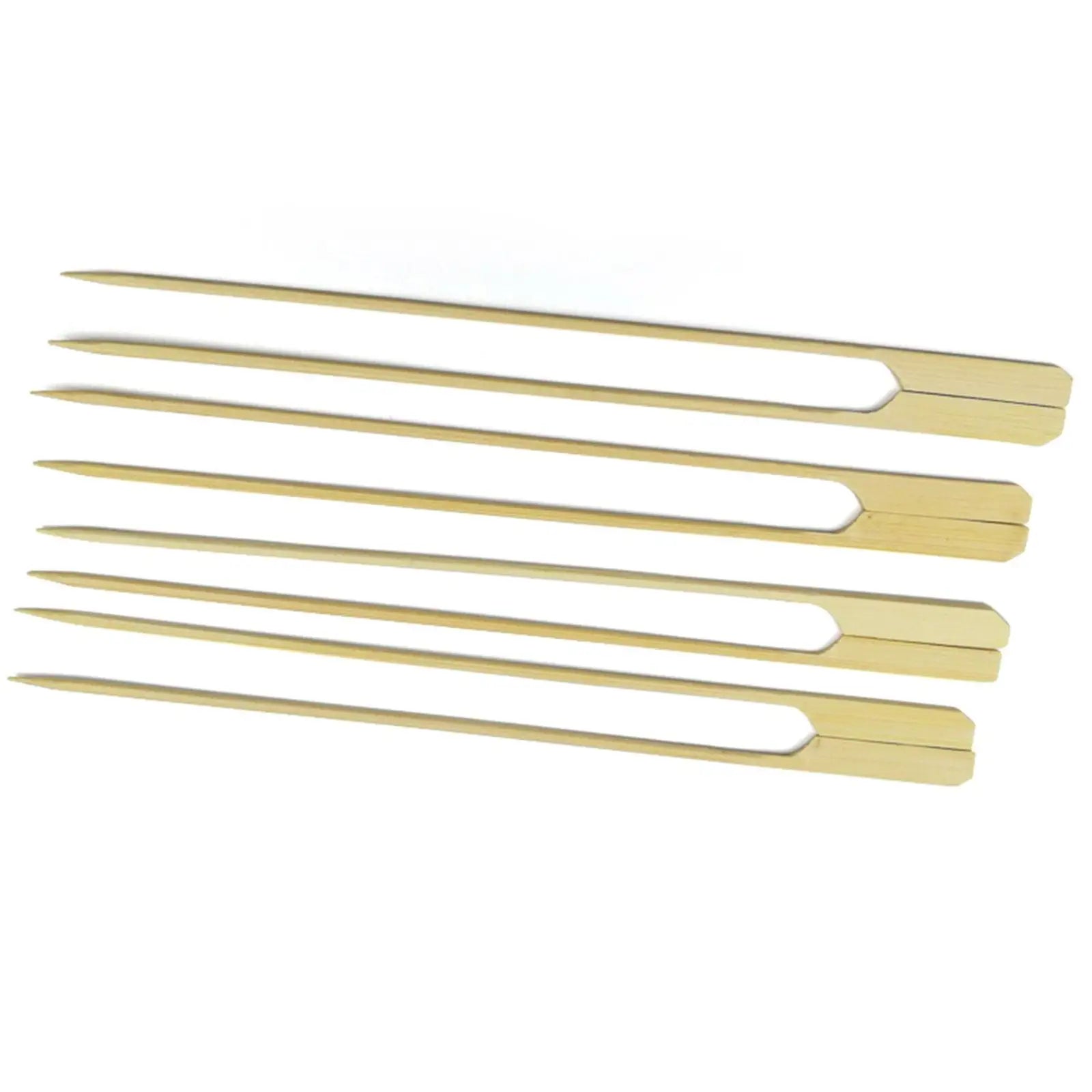 100 Pieces Bamboo Skewers BBQ Utensil Portable Cookware Tools Bamboo Paddle Picks for Sandwich Campfire Vegetable Kitchen Party