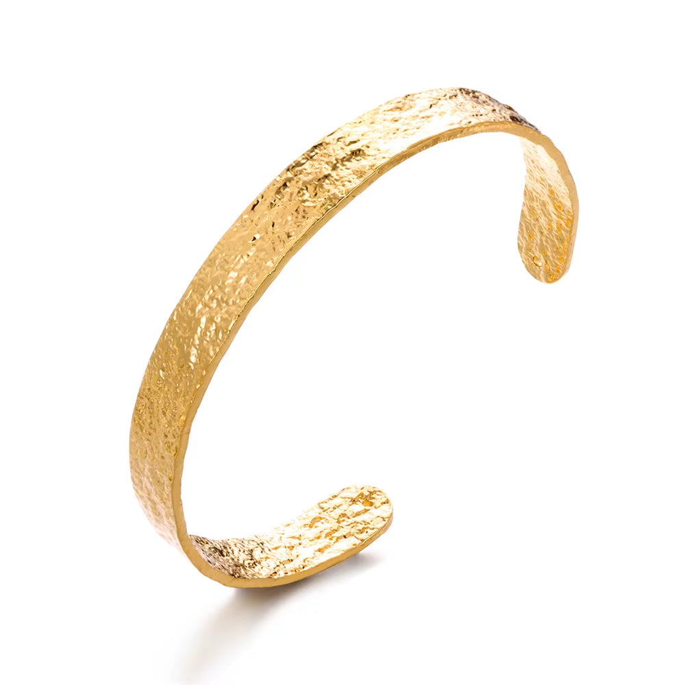 Flower Cuff Bracelet Bangle for Women Gold Color Flora Stainless Steel Bangles Casting Aesthetic Couple Wrist Jewelry Pulseras