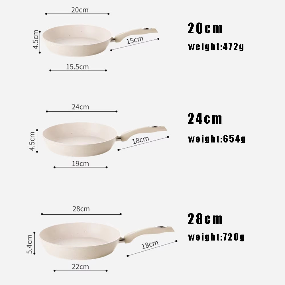 Non-Stick Frying Pan Wok Ceramic Omelette Pan Steak Frying Pan Household Induction Cooker Universal Kitchen Cookware Accessories