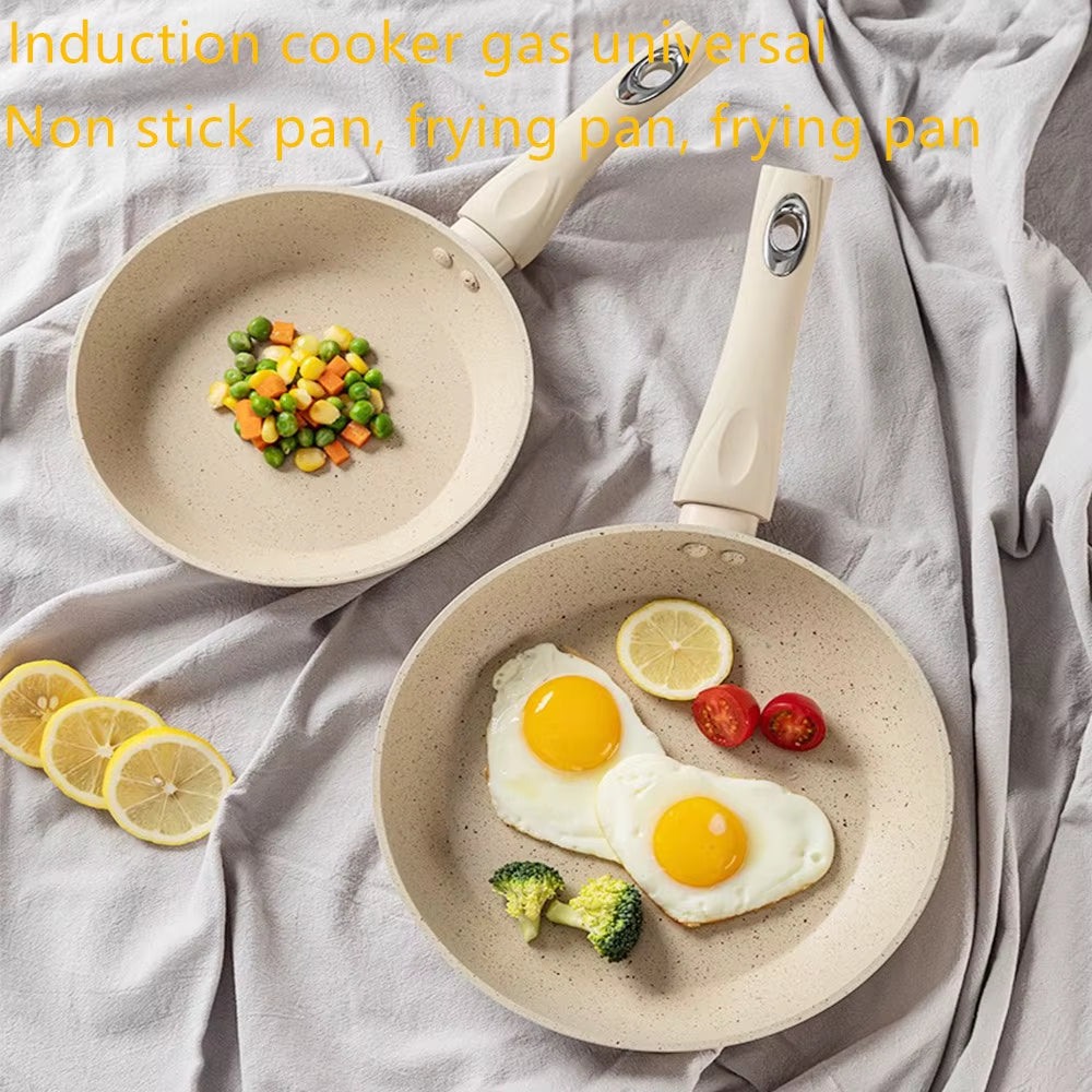 Non-Stick Frying Pan Wok Ceramic Omelette Pan Steak Frying Pan Household Induction Cooker Universal Kitchen Cookware Accessories