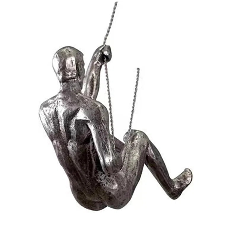 Resin Sculpture Left Hand Climbing Man Wall Sculpture Creative Hand-Finished Wall Art