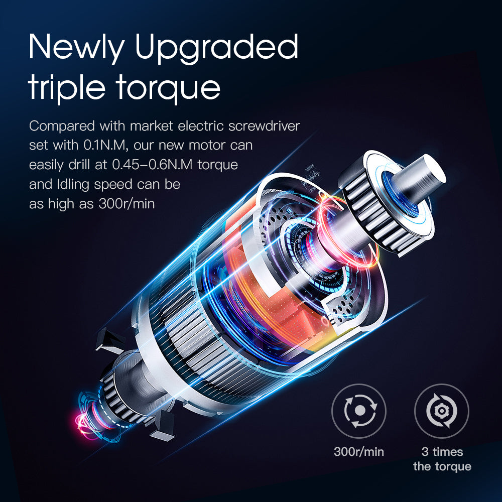 28 in 1 Electric Screwdriver Set 0.35N with Shadowless Light