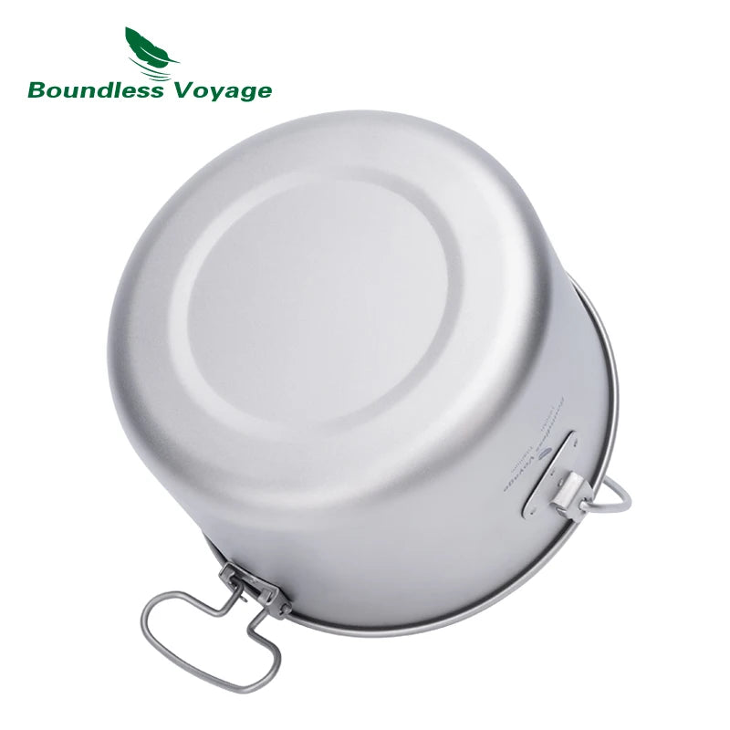 Titanium Pot Camping Cookware Hanging Soup Pot with Lid Outdoor Cooking Kit Lightweight Kitchen Ware Tableware
