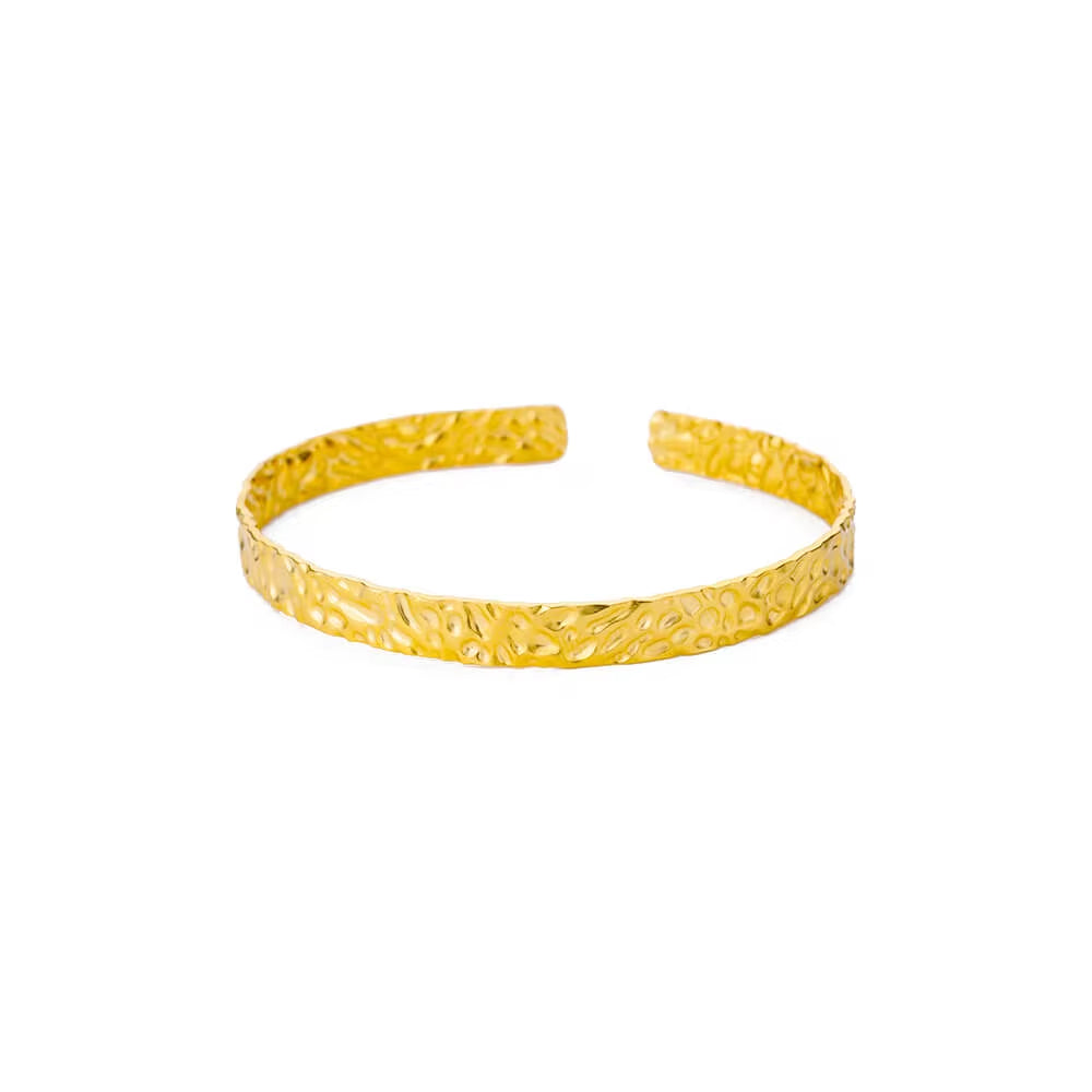 Flower Cuff Bracelet Bangle for Women Gold Color Flora Stainless Steel Bangles Casting Aesthetic Couple Wrist Jewelry Pulseras