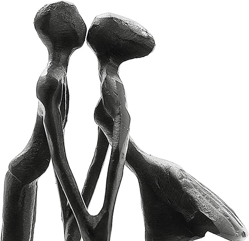 6 Inch Iron Couple Sculpture, Kissing Couple Statue for Anniversary, Handmade Cast Iron Figurine Home Decor for Wife Husband