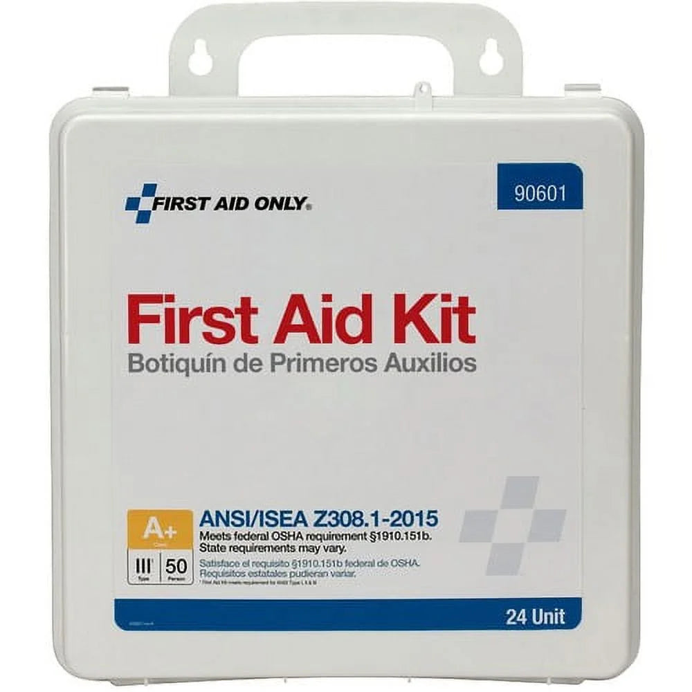 (3 Pack)  50-Person Unitized Plastic First Aid Kit - ANSI Compliant 24 X Piece(S) for 50 X Individual(S) - 3" Height X 10" Width X 10" Length - Plastic Case - 1 Each