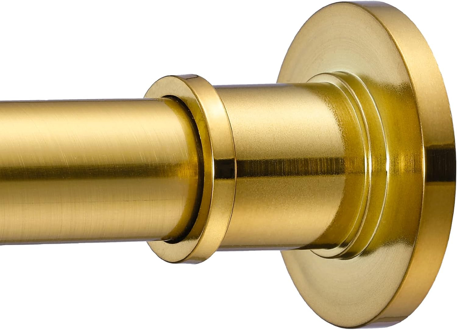Industrial Shower Curtain Rod - Rustproof Non-Slip 43-72 Inches Tension Curtain Rod for Window or Bathroom, Sunglow Gold