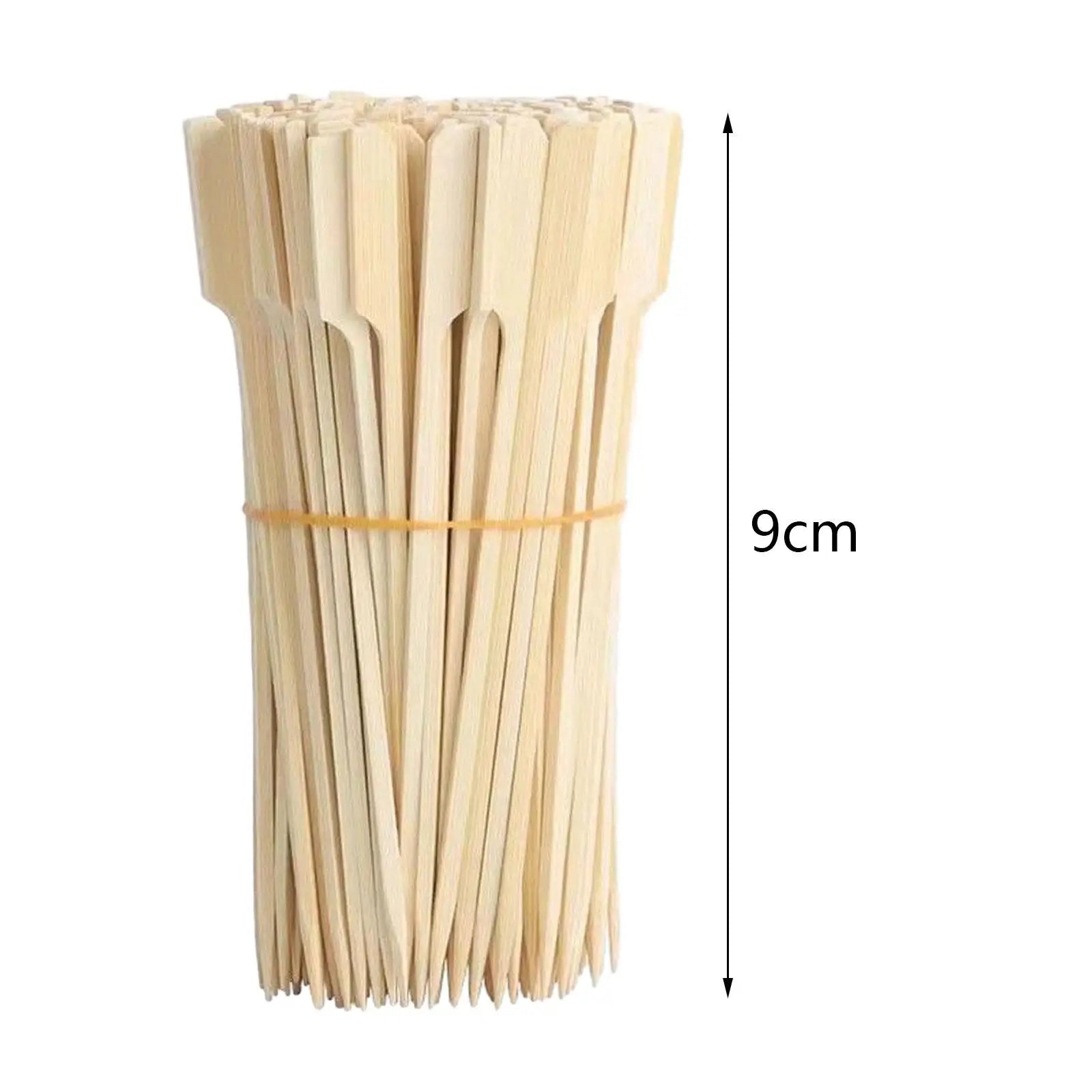 100 Pieces Bamboo Skewers BBQ Utensil Portable Cookware Tools Bamboo Paddle Picks for Sandwich Campfire Vegetable Kitchen Party