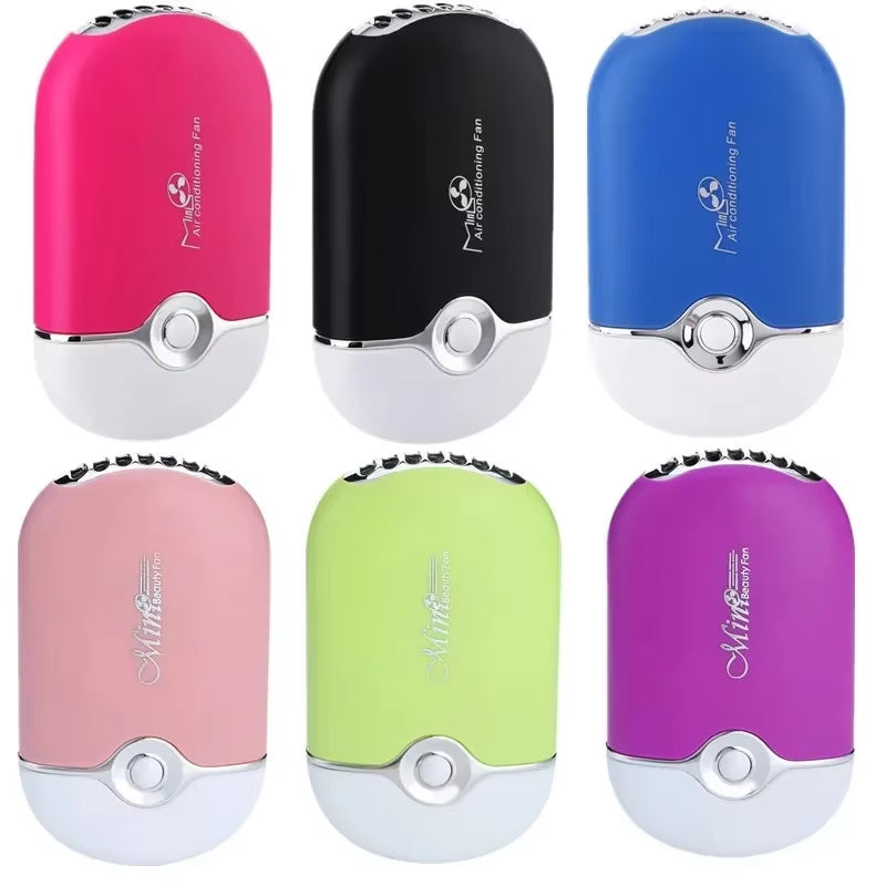 USB Rechargeable Portable Mini Fan Cooling Fan Bladeless Handheld Eyelash Dryer Mini Handheld Fan Air Conditioning Blower