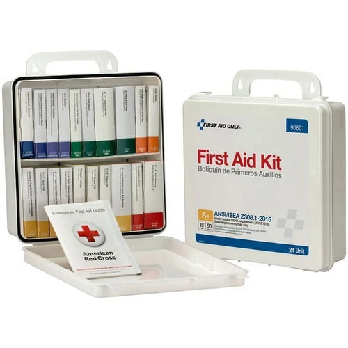 (3 Pack)  50-Person Unitized Plastic First Aid Kit - ANSI Compliant 24 X Piece(S) for 50 X Individual(S) - 3" Height X 10" Width X 10" Length - Plastic Case - 1 Each