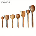 Thai Wooden Non-Stick Spatula Coffee Spoon Cooking Wood Kitchen Cookware Supplies Kitchen Tool Set