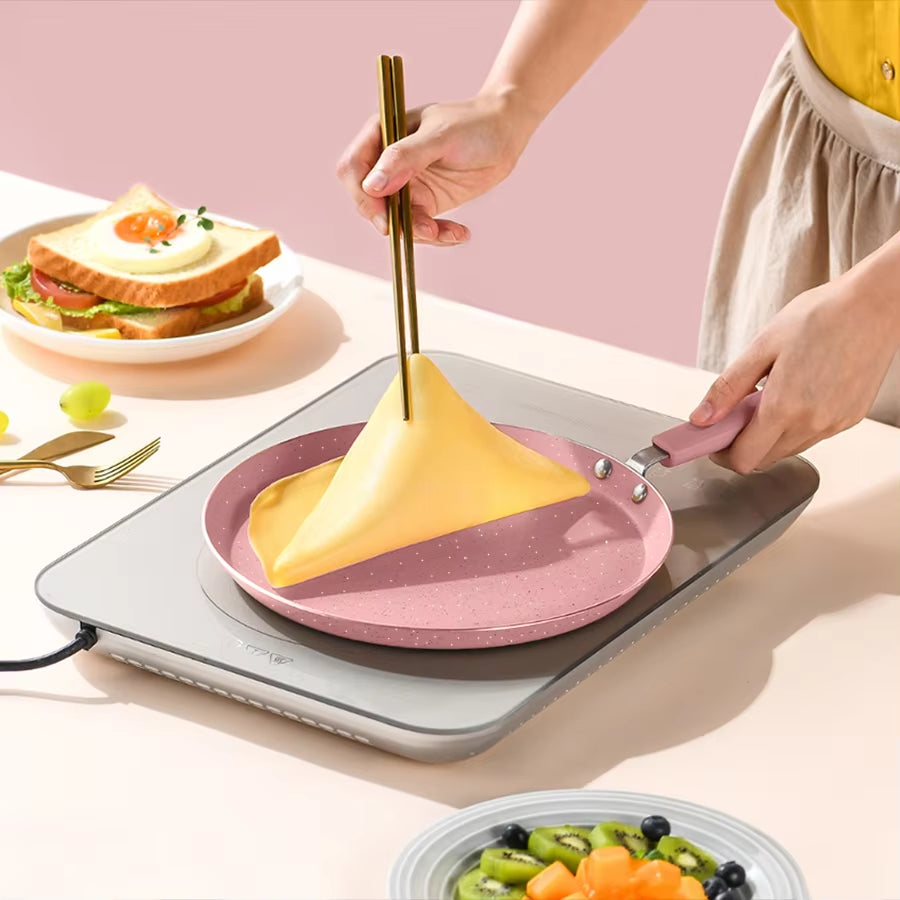 1Pcs Non-Stick Pink Frying Pan Omelet Pan Steak Egg Pancake Breakfast Maker Pans Creative Cookware Kitchen Gadgets Size S/M/L