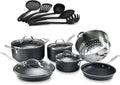 Granite Stone Black Cookware Set Nonstick Pots and Pans Set– 10Pc Cookware Sets |+ 5 Piece Utensil Set| Cookware Pots and Pans for Cooking Pan Set |  Diamond Cookware Set Nonstick Pan Set
