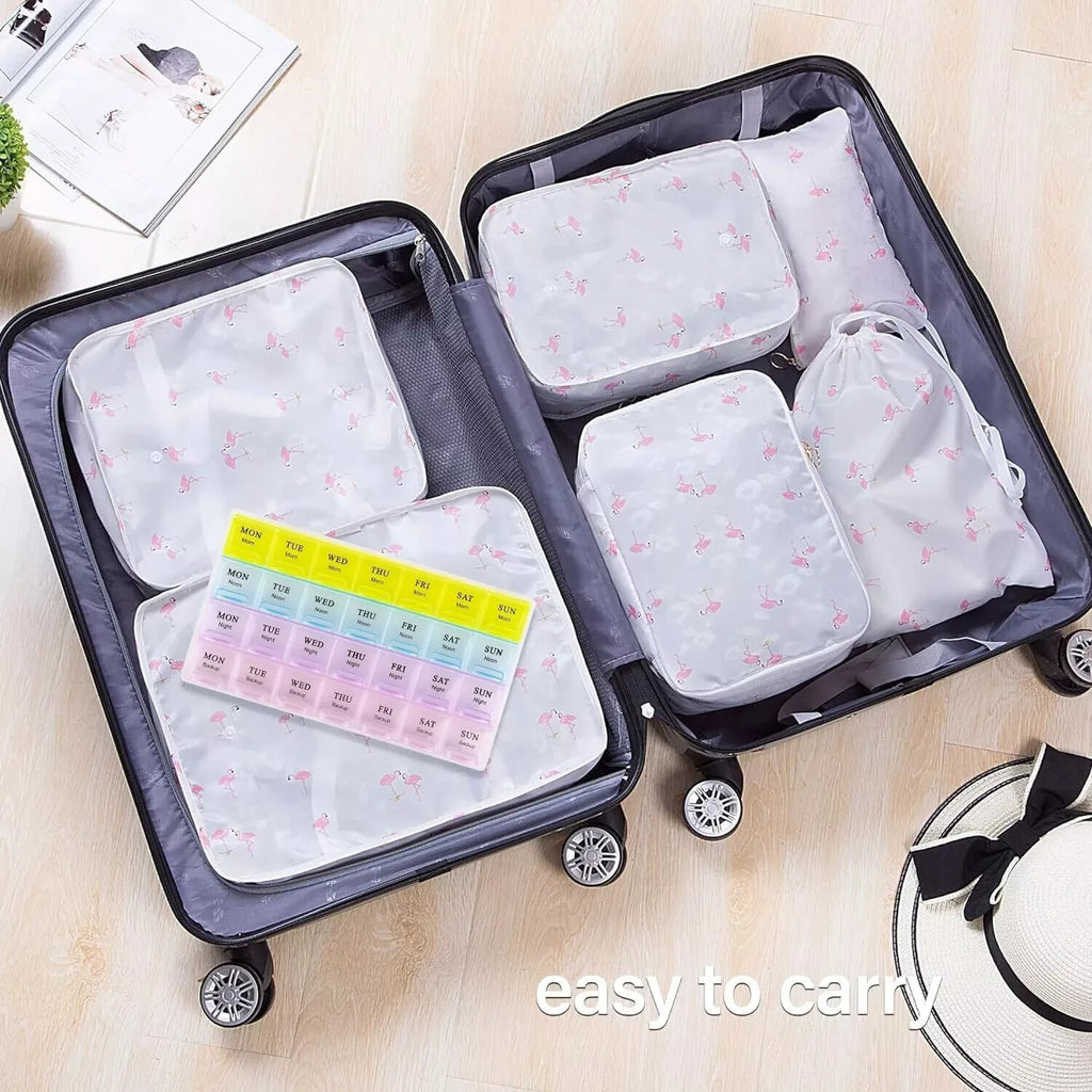 Monthly Pill Organizer Pill Case Pill Box One Month Twice a Day AM PM Daily Home