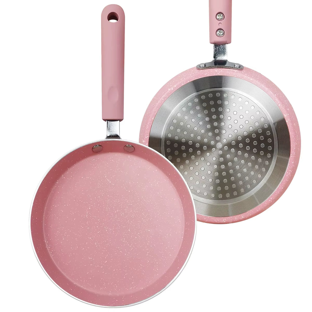 1Pcs Non-Stick Pink Frying Pan Omelet Pan Steak Egg Pancake Breakfast Maker Pans Creative Cookware Kitchen Gadgets Size S/M/L