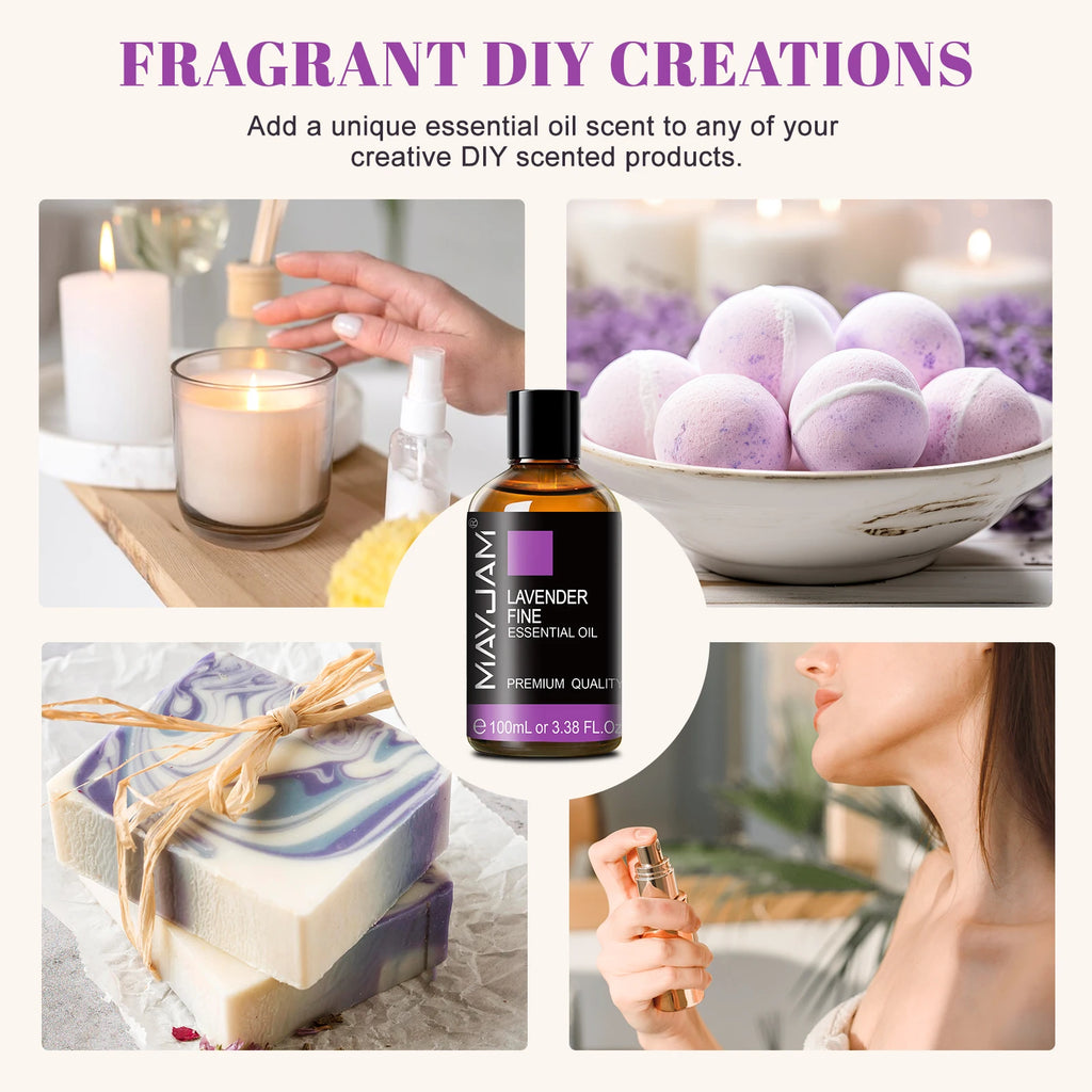 Aromatherapy Essential Oils May Chang Lavender Tea Tree Clove Bud Turmeric Pine Neddles 100Ml Pure Essential Oil