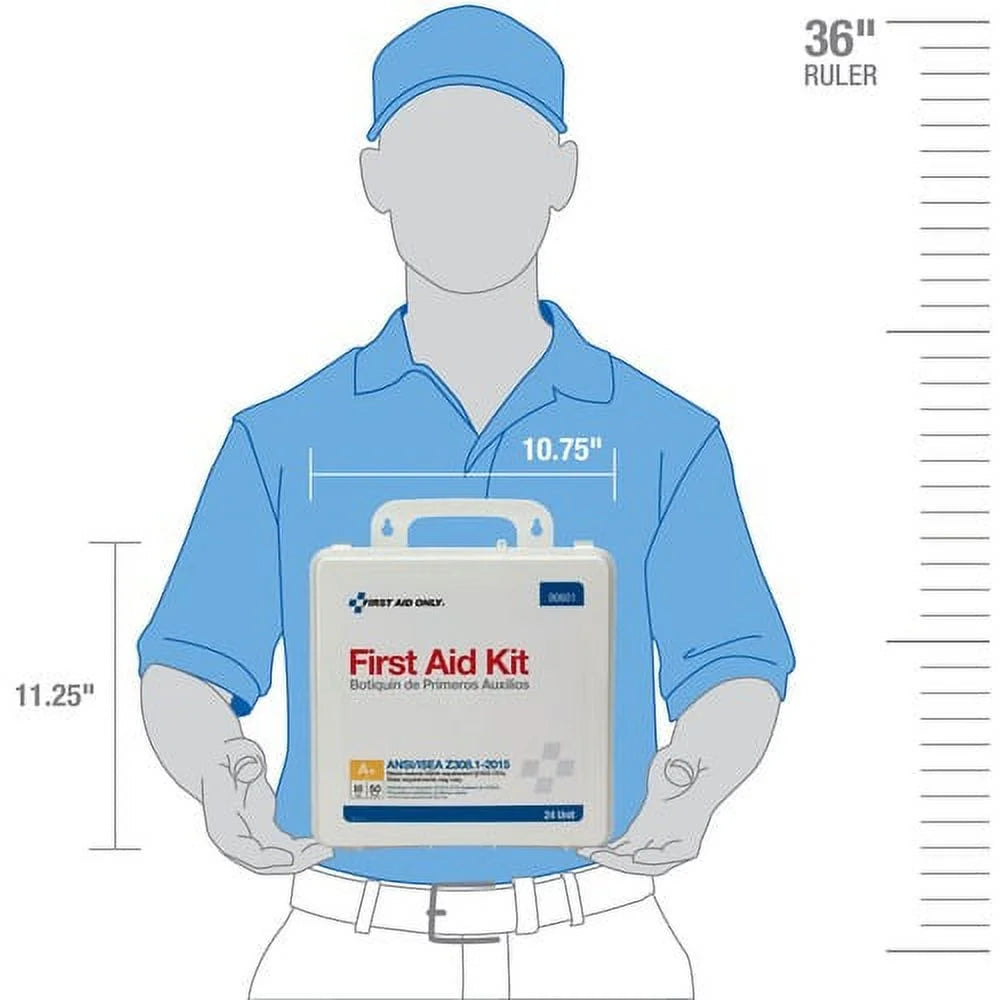(3 Pack)  50-Person Unitized Plastic First Aid Kit - ANSI Compliant 24 X Piece(S) for 50 X Individual(S) - 3" Height X 10" Width X 10" Length - Plastic Case - 1 Each