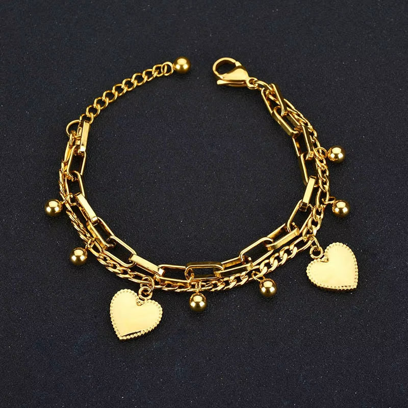 Nextvance Chain Link Heart Bracelets & Bangles Simple Bracelet Stainless Steel Jewelry for Women Drop Shipping