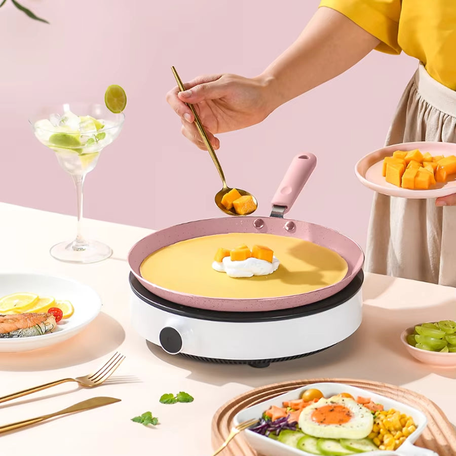 1Pcs Non-Stick Pink Frying Pan Omelet Pan Steak Egg Pancake Breakfast Maker Pans Creative Cookware Kitchen Gadgets Size S/M/L