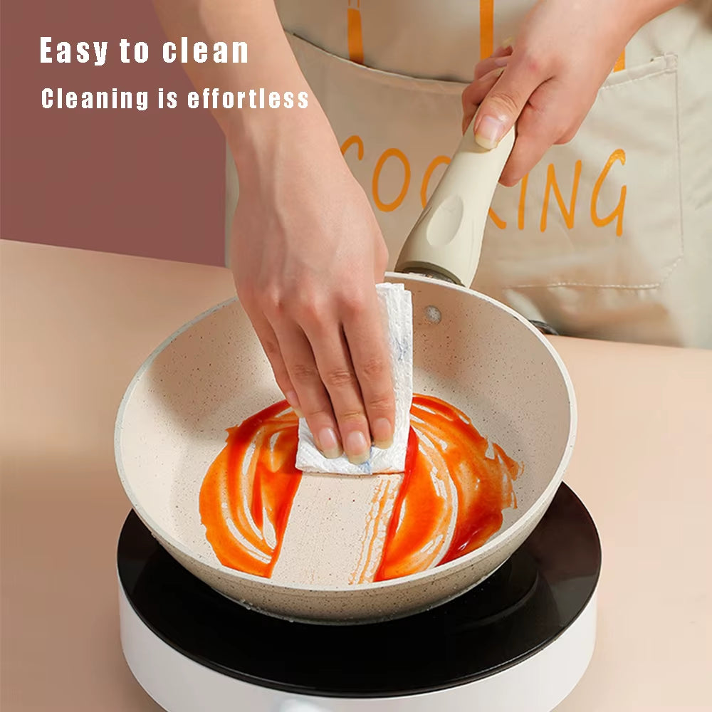 Non-Stick Frying Pan Wok Ceramic Omelette Pan Steak Frying Pan Household Induction Cooker Universal Kitchen Cookware Accessories