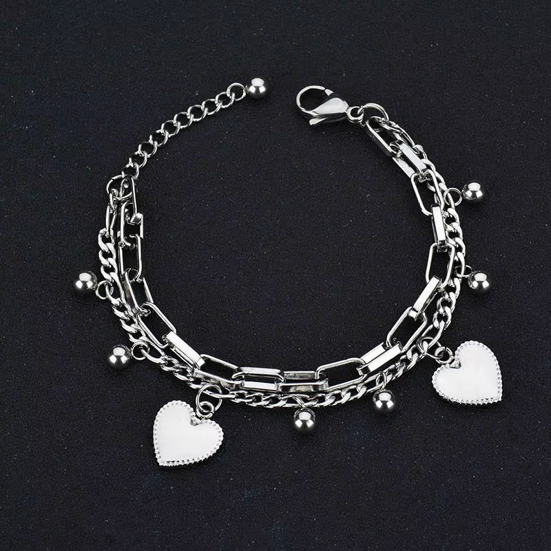 Nextvance Chain Link Heart Bracelets & Bangles Simple Bracelet Stainless Steel Jewelry for Women Drop Shipping