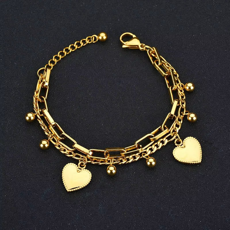 Nextvance Chain Link Heart Bracelets & Bangles Simple Bracelet Stainless Steel Jewelry for Women Drop Shipping