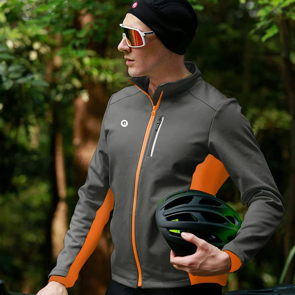 Cycling Bike Jackets for Men Winter Thermal Running Jacket Windproof Breathable Reflective Softshell Windbreaker