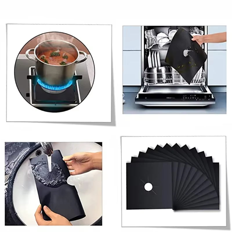 2-8Pcs Stove Protector Cover Liner Clean Mat Pad Gas Cooker Cover Washable Stovetop Protector Cover Kitchen Cookware Accessories