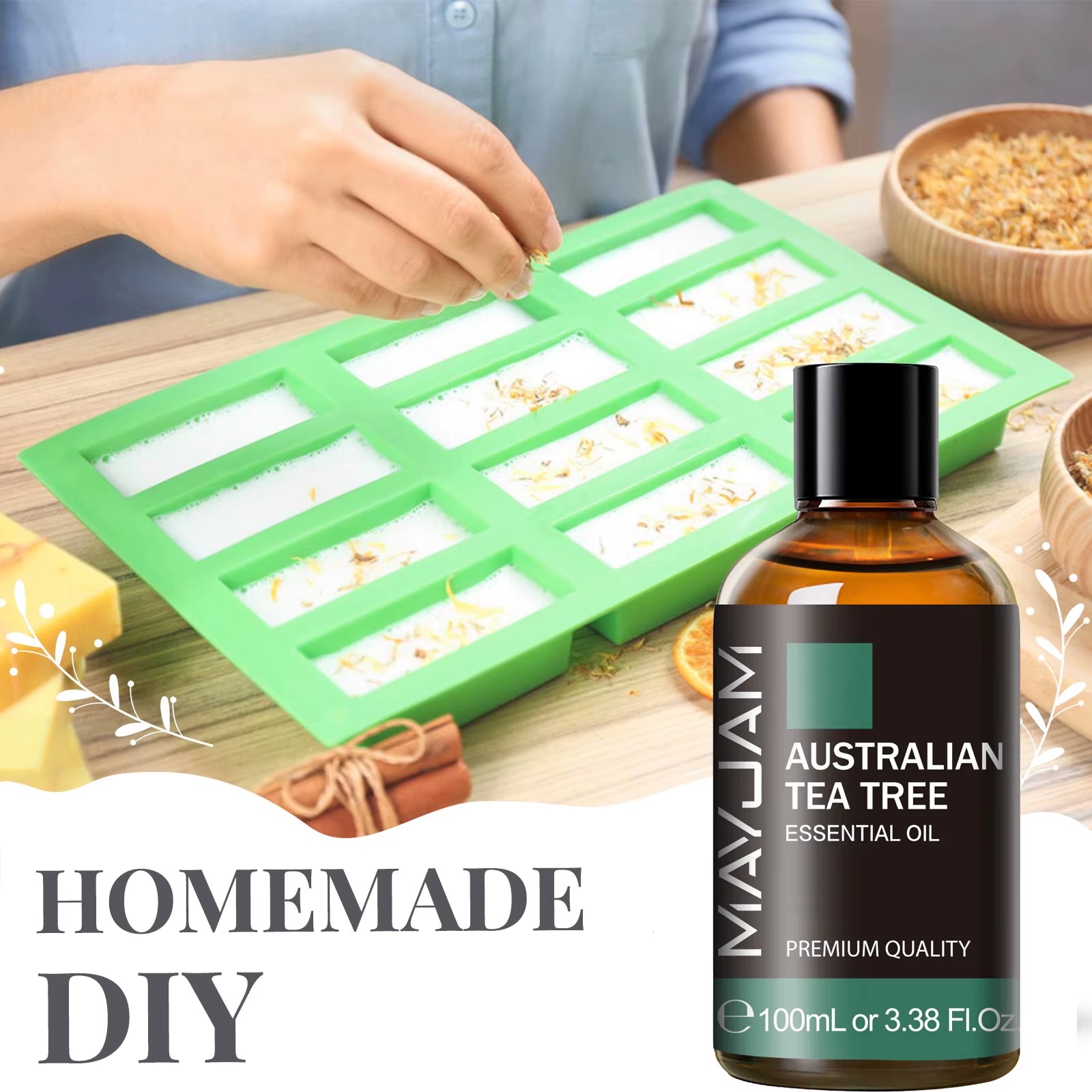 Aromatherapy Essential Oils May Chang Lavender Tea Tree Clove Bud Turmeric Pine Neddles 100Ml Pure Essential Oil