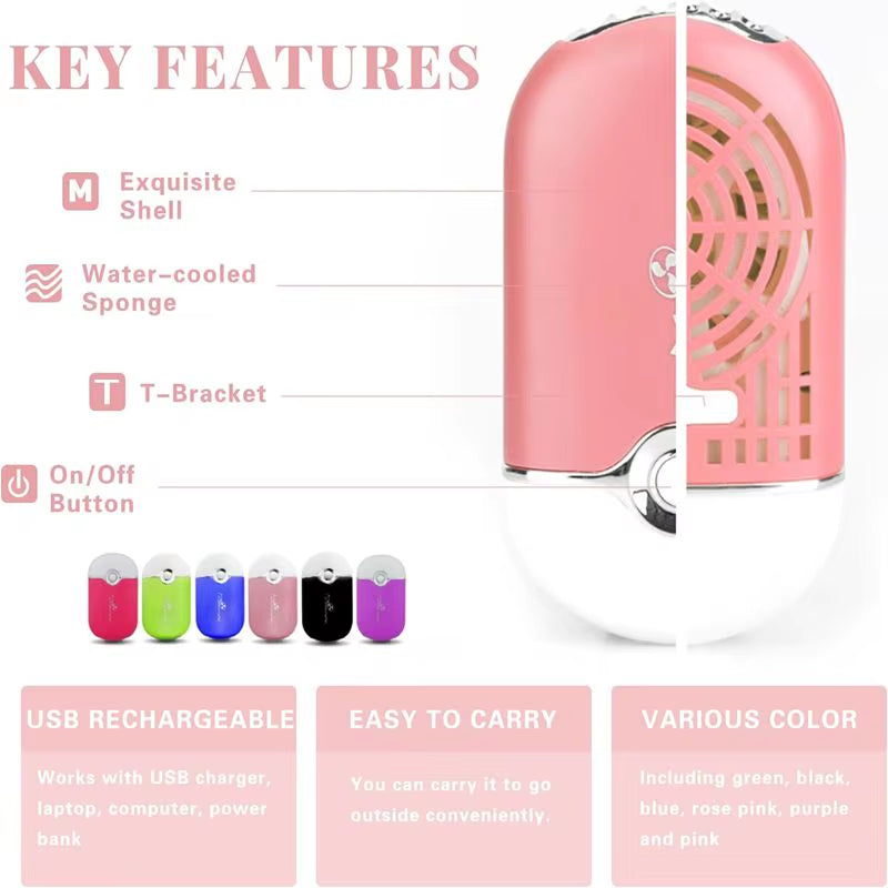 USB Rechargeable Portable Mini Fan Cooling Fan Bladeless Handheld Eyelash Dryer Mini Handheld Fan Air Conditioning Blower