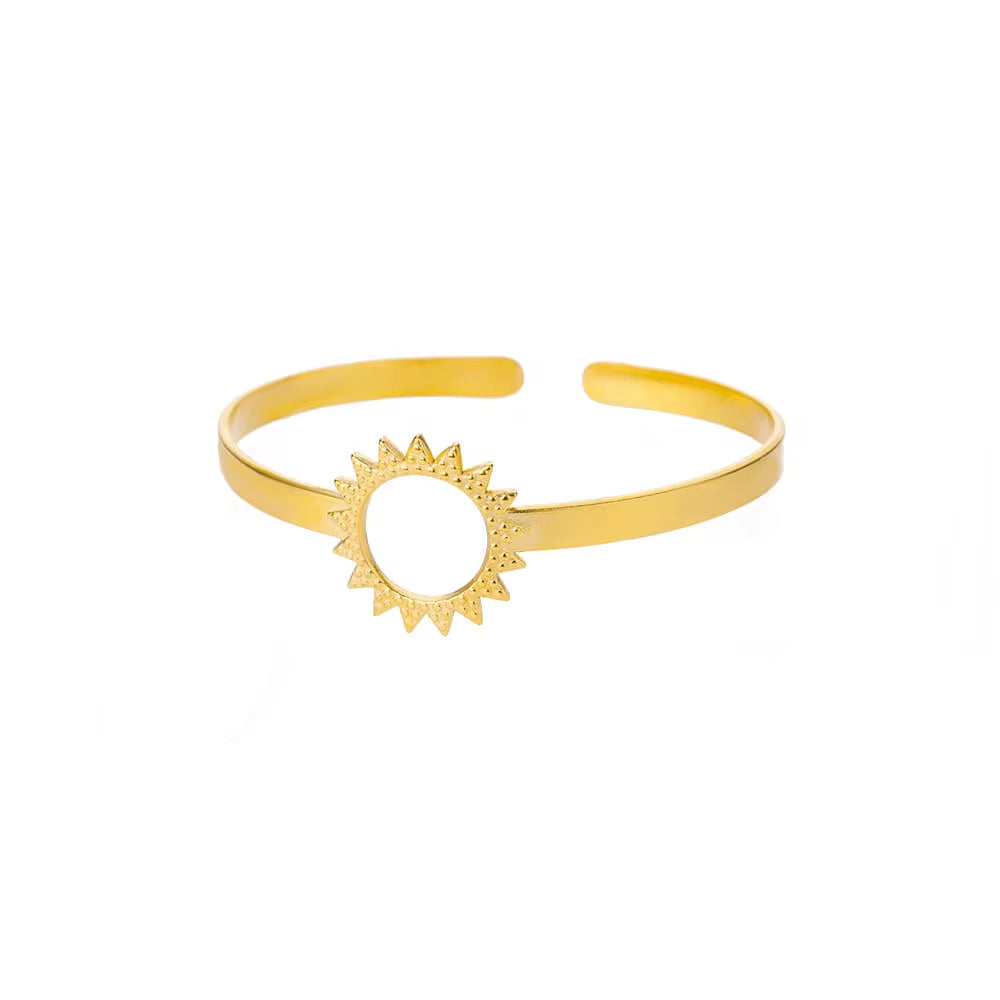 Flower Cuff Bracelet Bangle for Women Gold Color Flora Stainless Steel Bangles Casting Aesthetic Couple Wrist Jewelry Pulseras