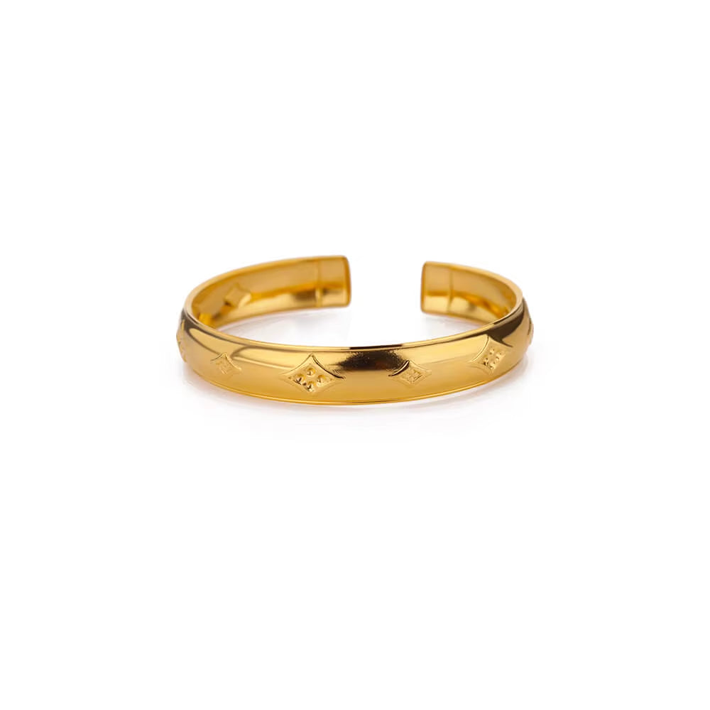 Flower Cuff Bracelet Bangle for Women Gold Color Flora Stainless Steel Bangles Casting Aesthetic Couple Wrist Jewelry Pulseras