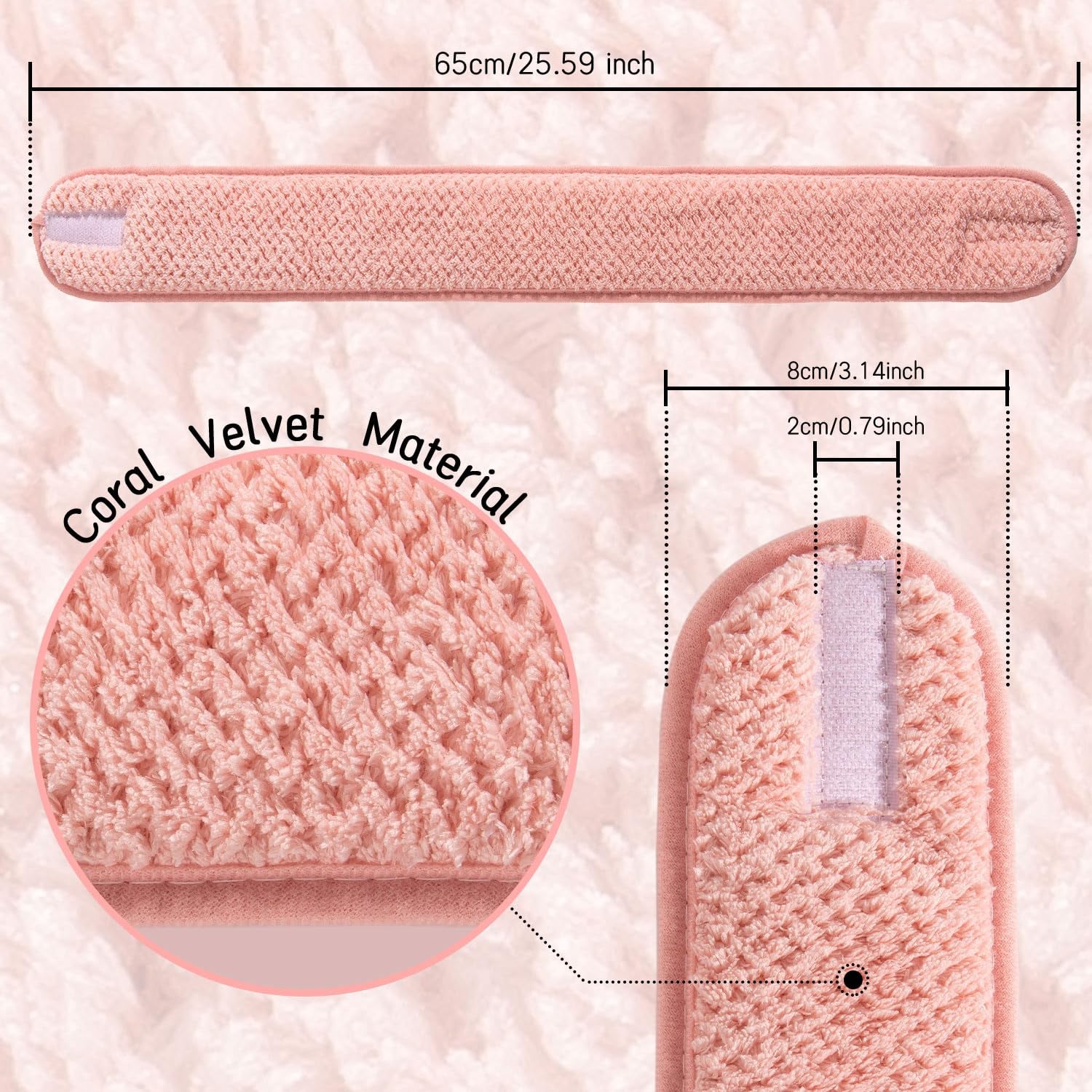 4 Pack Spa Facial Headband Makeup Hair Wrap Adjustable Hair Band Soft Towel Head Band for Face Washing, Shower Sports Yoga (Pea Green, Pink, Beige, Light Gray)