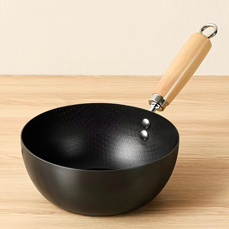 Uncoated Flat Bottom Wok Small Iron Wok for Stir-Fry Cooking Stove Induction Cookware Accessories Kitchen Supply