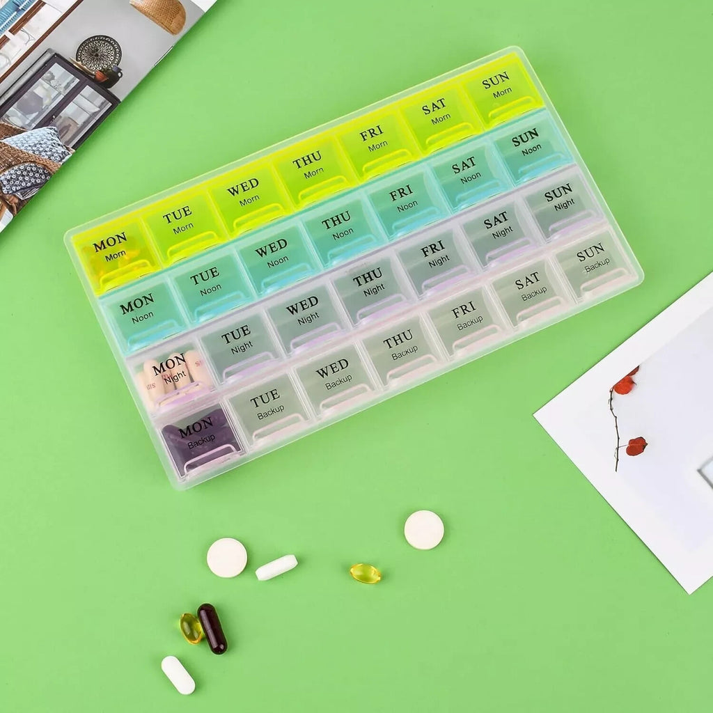 Monthly Pill Organizer Pill Case Pill Box One Month Twice a Day AM PM Daily Home