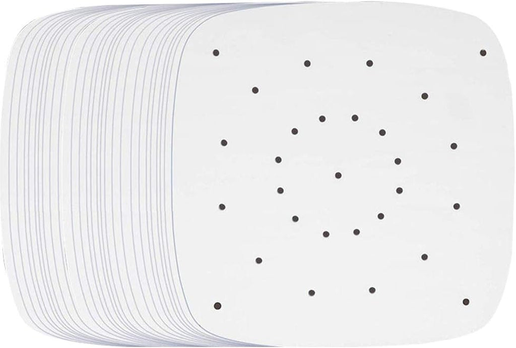 Air Fryer Parchment Paper, 200Pcs 8.5 Inch Perforated Unbleached Square Air Fryer Liners,Steaming Parchment Liner, Parchment Paper for Air Fryer, No Burn, Easy Cleanup…