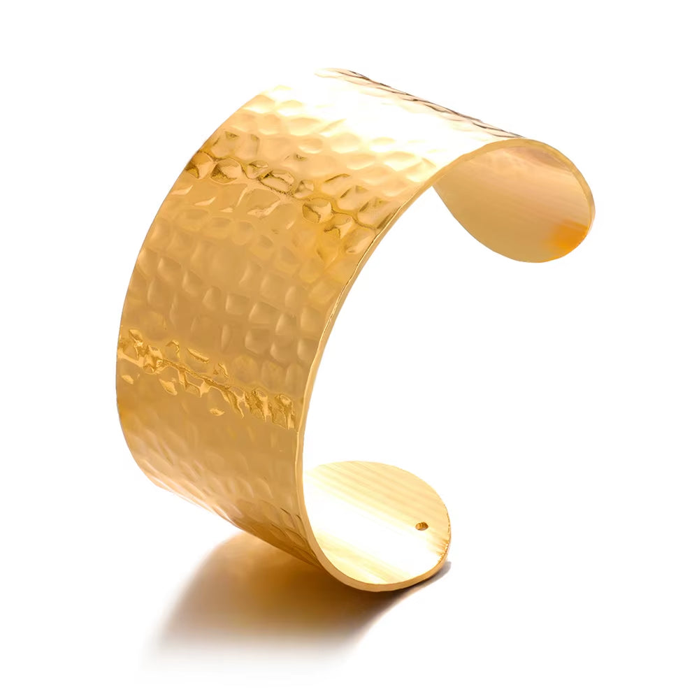 Flower Cuff Bracelet Bangle for Women Gold Color Flora Stainless Steel Bangles Casting Aesthetic Couple Wrist Jewelry Pulseras
