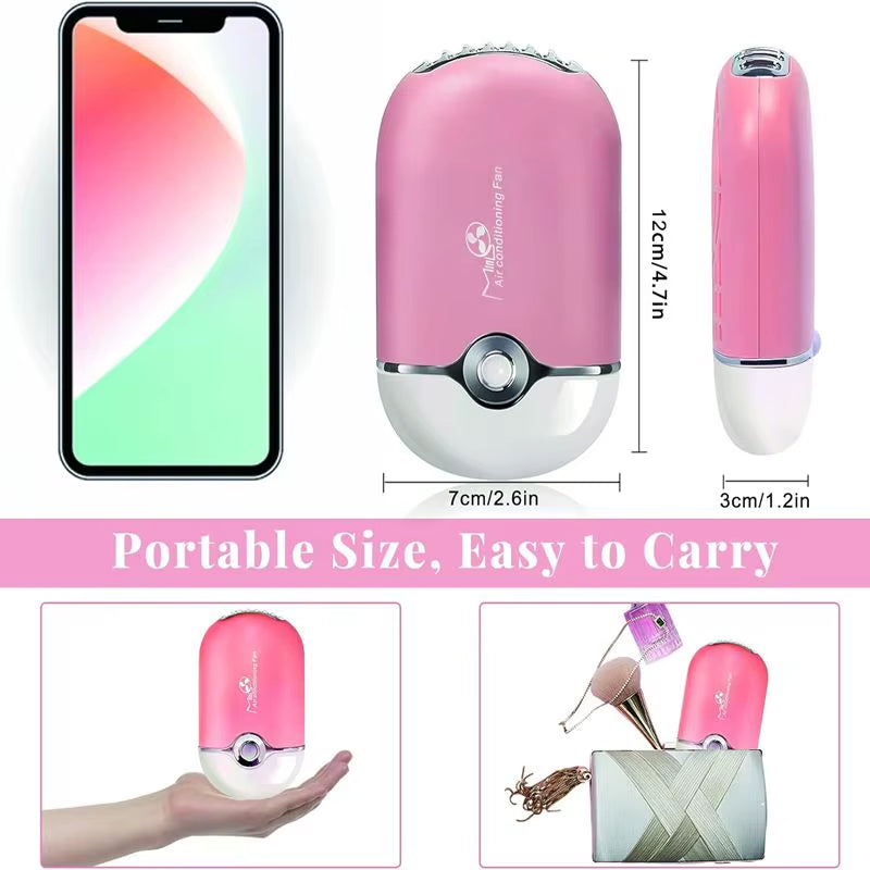 USB Rechargeable Portable Mini Fan Cooling Fan Bladeless Handheld Eyelash Dryer Mini Handheld Fan Air Conditioning Blower