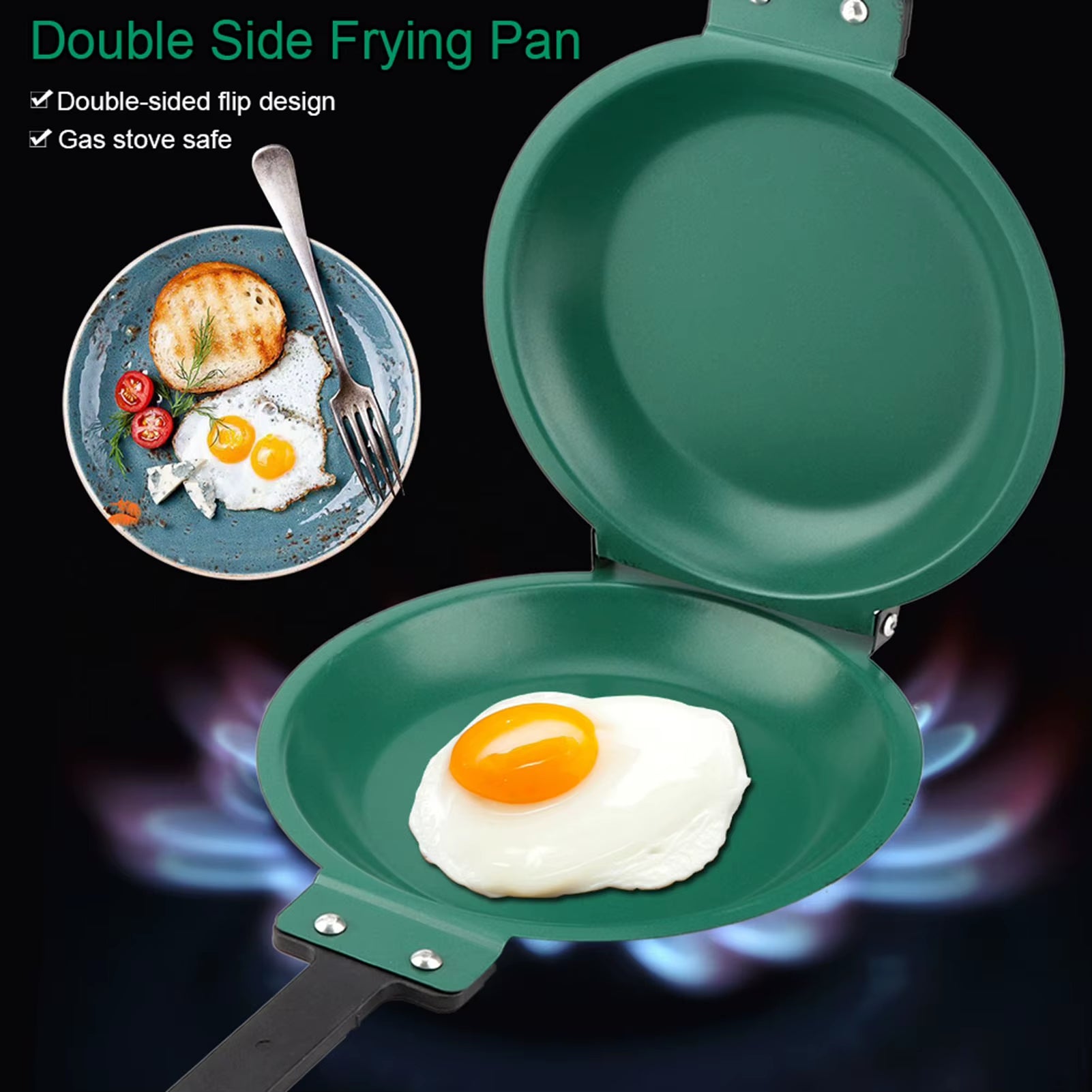 Double Side Titanium Steel Coating Flip Frying Pan Pancake Maker Household Kitchen Cookware Kitchen Cookware Pancake Frying Pan