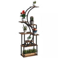 62 In. X 25 In. X 10 In. Indoor Steel Frame Carbonized Plant Stand, Kits and Accessories, S-Shaped, 8 Tier, Black