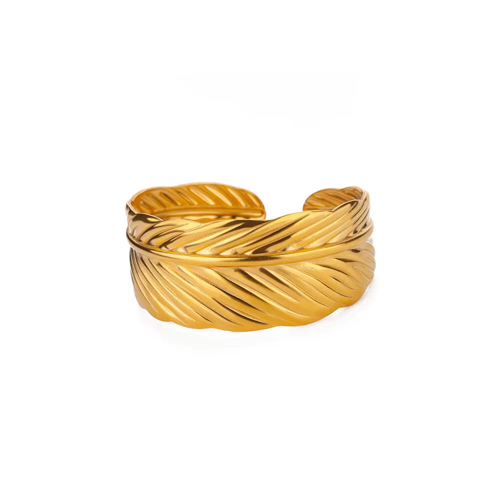 Flower Cuff Bracelet Bangle for Women Gold Color Flora Stainless Steel Bangles Casting Aesthetic Couple Wrist Jewelry Pulseras